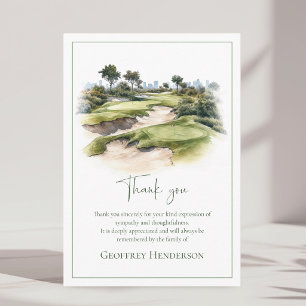 Wasserfarben-Golfplatz-Bestattungssympathie Dankeskarte