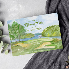 Wasserfarben-Golfplatz mit Party zur Wasserversorg Einladung