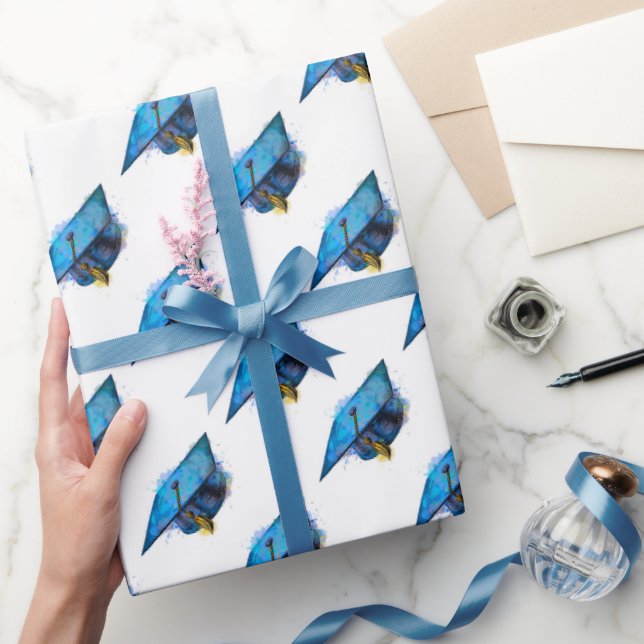 Wasserfarben-Graduierungskappe Geschenkpapier (Schenken)