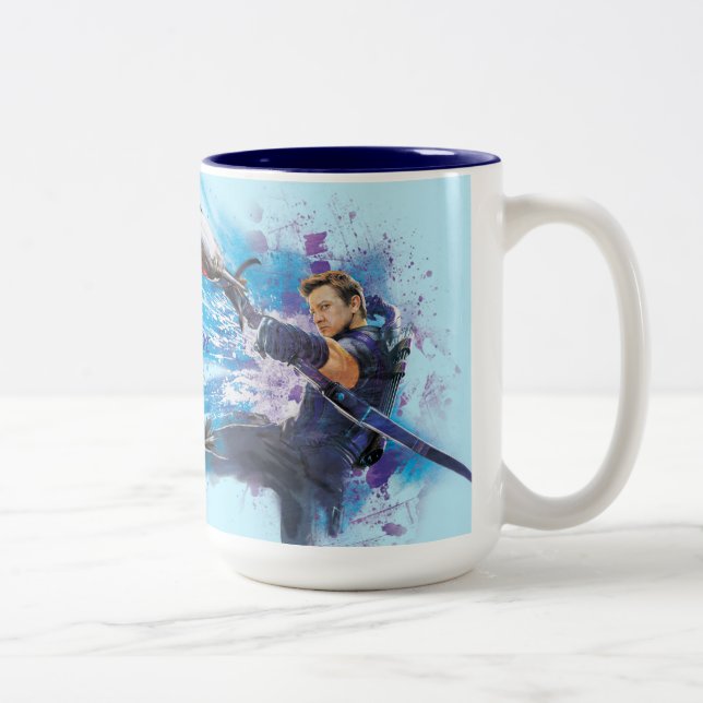 Wasserfarben-Grafik für Druckpfeile Zweifarbige Tasse (Rechts)