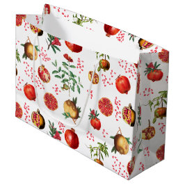 Wasserfarben Granatapfel Mittelmeerfruchtmuster Große Geschenktüte