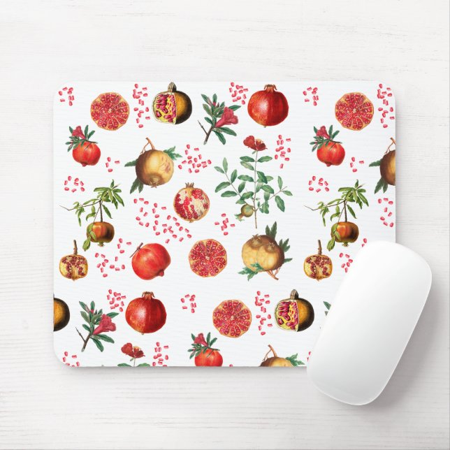 Wasserfarben Granatapfel Mittelmeerfruchtmuster Mousepad (Mit Mouse)