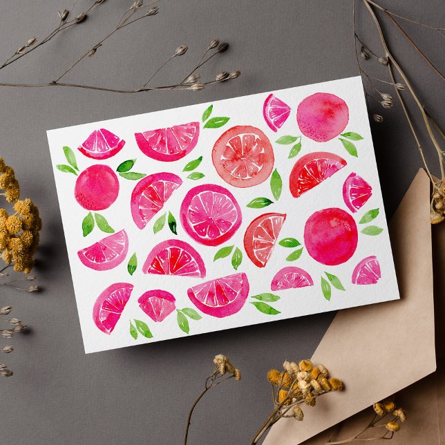 Wasserfarben-Grapefruit Postkarte (Von Creator hochgeladen)