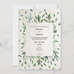 Wasserfarben-Grenz Hochzeitskarte Einladung