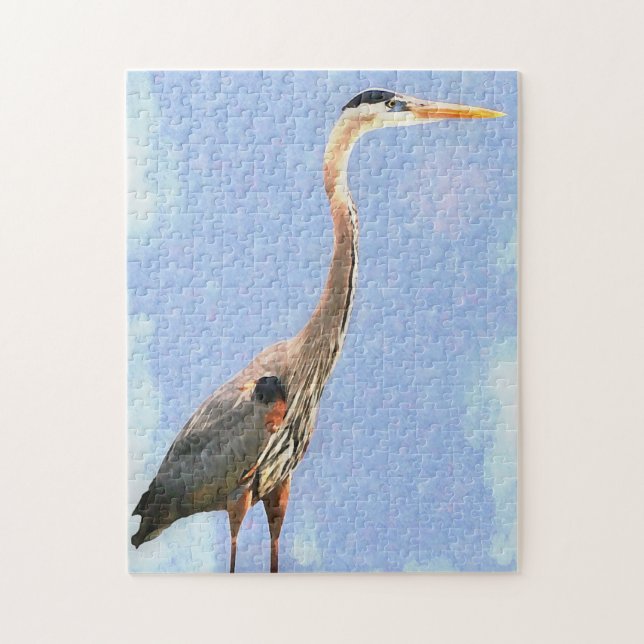 Wasserfarben Großes Heron Sea Bird Puzzle (Vertikal)