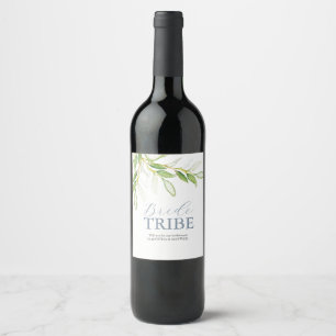 Wasserfarben Grüne Bridesmaid-Label Weinetikett