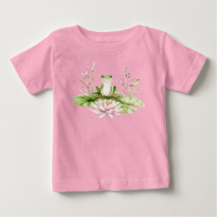 Wasserfarben Grüner Frosch Baby T-shirt