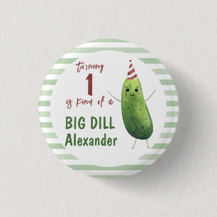 Wasserfarben-Gurke Big Dill Geburtstagsfeier Button
