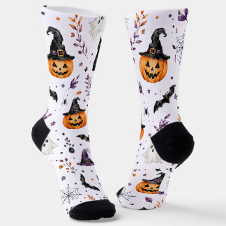 Wasserfarben-Halloween-Socken | Gruseliges Kürbis- Socken