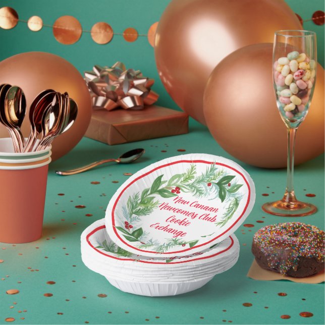 Wasserfarben Hand bemalt Weihnachtskranz Pappteller (Multi)