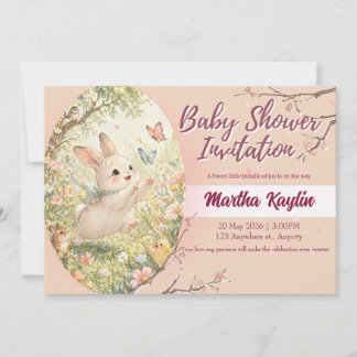 Wasserfarben-Hasen-Baby-Shower-Einladung Einladung