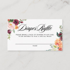 Wasserfarben Herbst Blüten Kinderdusche Windelwann Begleitkarte