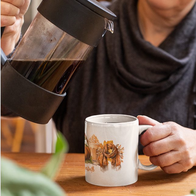 Wasserfarben Herbst/Herbst Kürbiskugel Kaffeetasse (Prepare for autumn with this cozy mug, perfect for both hot and cold beverages!)