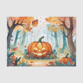 Wasserfarben Herbst Herbstpumpen Blätter Wald Seidenpapier