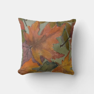 Wasserfarben-Herbstlaub-Wurfkissen Kissen
