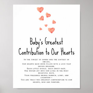 Wasserfarben-Herz-Baby-Beitragsposter Poster