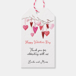 Wasserfarben-Herzen Valentinstag Geschenkanhänger