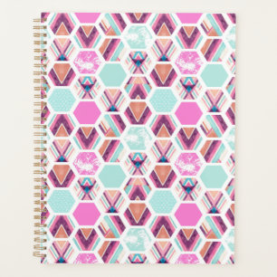 Wasserfarben-Hexagon-Muster Planer
