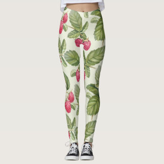 Wasserfarben Himbeere Nahtloses Muster Leggings