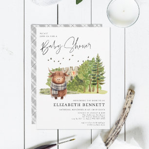 Wasserfarben-Hochland-Kuh-Babydusche