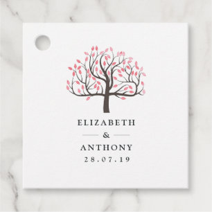 Wasserfarben-Hochzeit Baum Geschenkanhänger