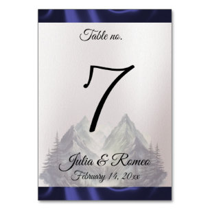 Wasserfarben-Hochzeit Tischnummer