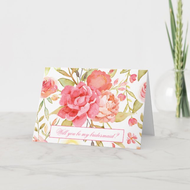 Wasserfarben-Hochzeit wird meine Bridesmai sein Karte (Vorderseite)