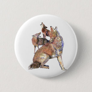 Wasserfarben-Howling Coyote Button