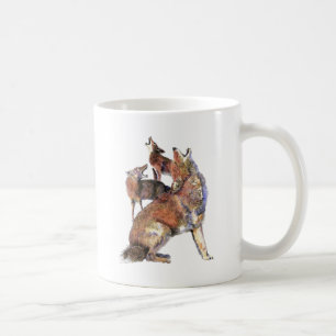 Wasserfarben Howling Coyotes Tierart Kaffeetasse