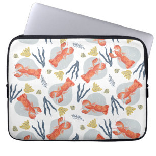 Wasserfarben-Hummer-Krebs-Tierstrand-Sanddollars   Laptopschutzhülle