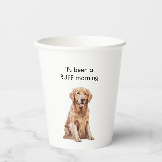 Wasserfarben-Hund-Bild lustig  Pappbecher (Vorderseite)