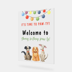 Wasserfarben-Hund Kindergeburtstag Acrylschild