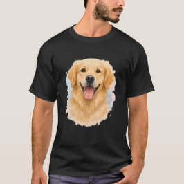 Wasserfarben-Hund-Porträt-T-Shirt | Golden Retriev T-Shirt