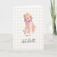 Wasserfarben Hunde Blume erhalten Brunnen Gingham 