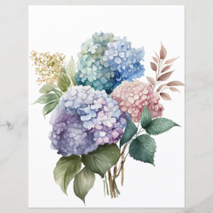 Wasserfarben-Hydrangea-Blume entweichendes Gewebe