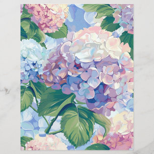 Wasserfarben-Hydrangea-Blume entweichendes Gewebe