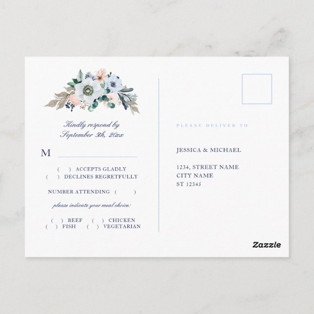 Wasserfarben Hydrangea Meal Choice UAWG Postkarte (Rückseite)