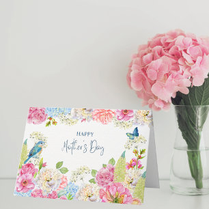 Wasserfarben-Hydrangeas Happy Mother Day Card Feiertagskarte