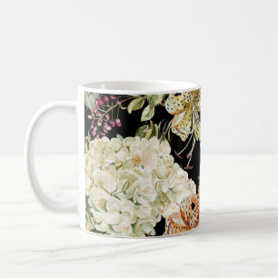 Wasserfarben-Hydrangeas-Lilien: Blumenmuster Kaffeetasse