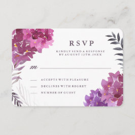 Wasserfarben-Hydrangeas und Botanische RSVP-Karte RSVP Karte