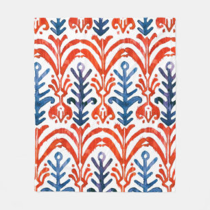 Wasserfarben-Ikat-Muster. Dekorflora Fleecedecke