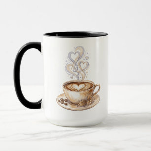 Wasserfarben-Illustration Kaffeetasse Tassen und