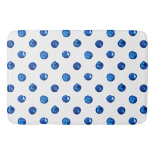 Wasserfarben-Indigoblau-Polka-Punktmuster Badematte