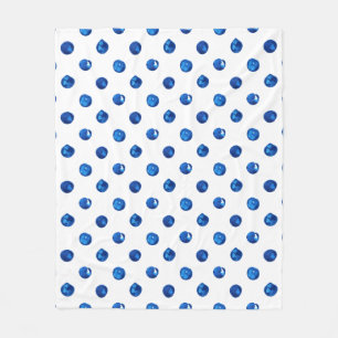 Wasserfarben-Indigoblau-Polka-Punktmuster Fleecedecke