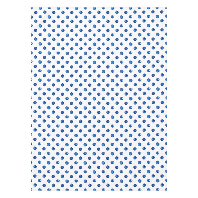 Wasserfarben-Indigoblau-Polka-Punktmuster Tischdecke (Vorderseite)