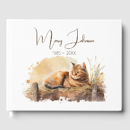 Wasserfarben-Ingwer-Katze zum Gedenken Gästebuch