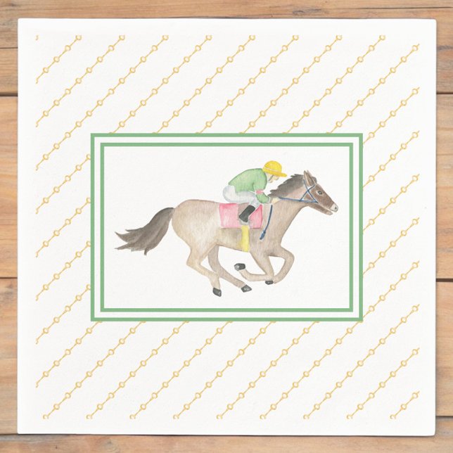Wasserfarben Jockey Preakness Party Pferderennen G Serviette (Von Creator hochgeladen)