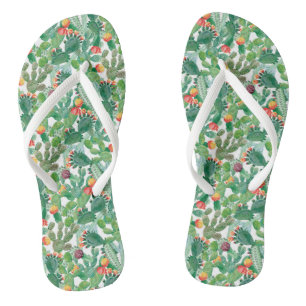 Wasserfarben-Kaktusmuster Flip Flops