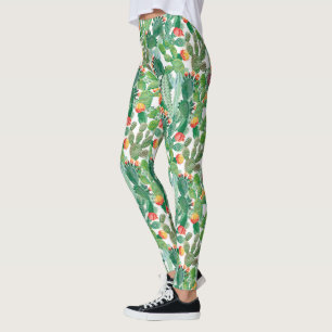 Wasserfarben-Kaktusmuster Leggings