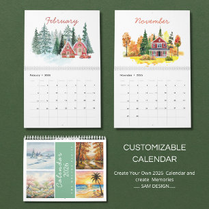 Wasserfarben-Kalender 2026 Jahreszeiten   Künstler Kalender